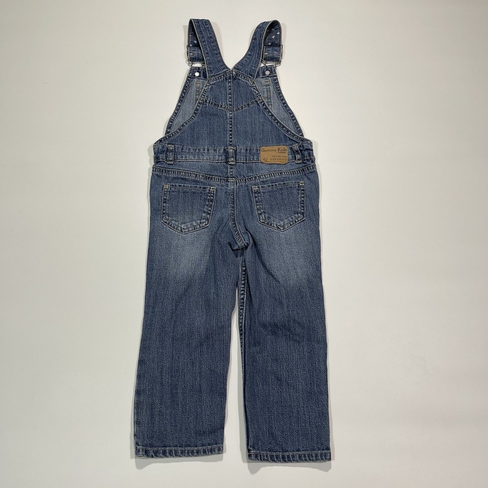 Vintage Oshkosh Genuine Kids Denim Bib Overalls Size 3T Premium Denim - Picture 2 of 11